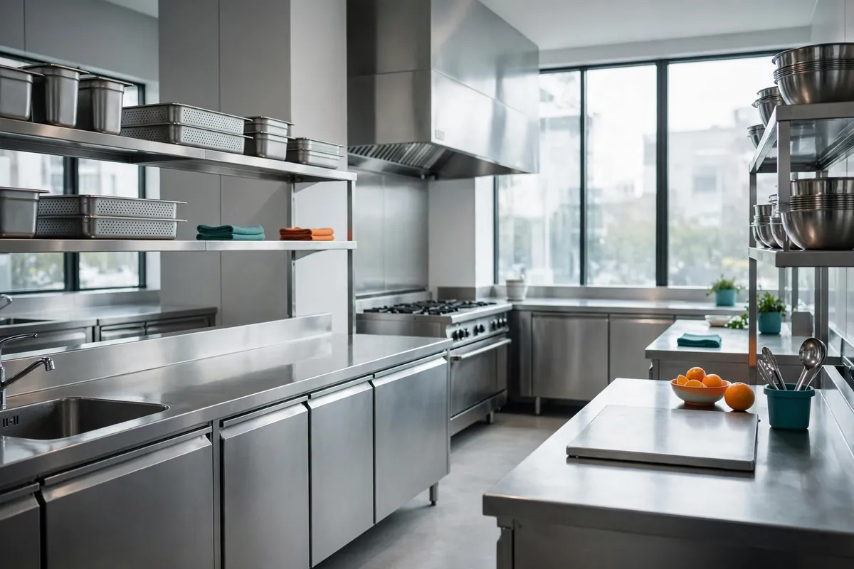 A clean restaurant kitchen