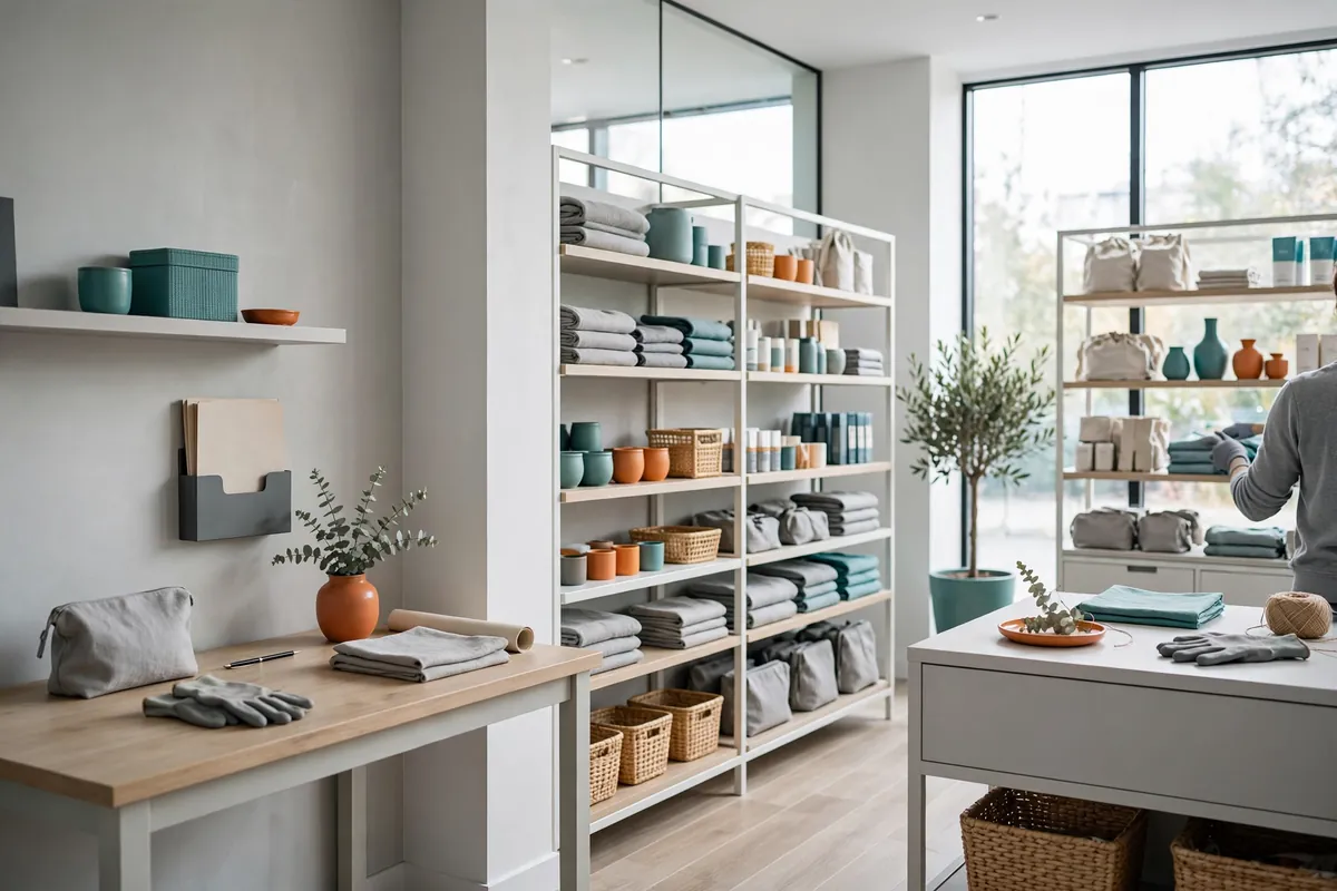 A tidy office and shop space
