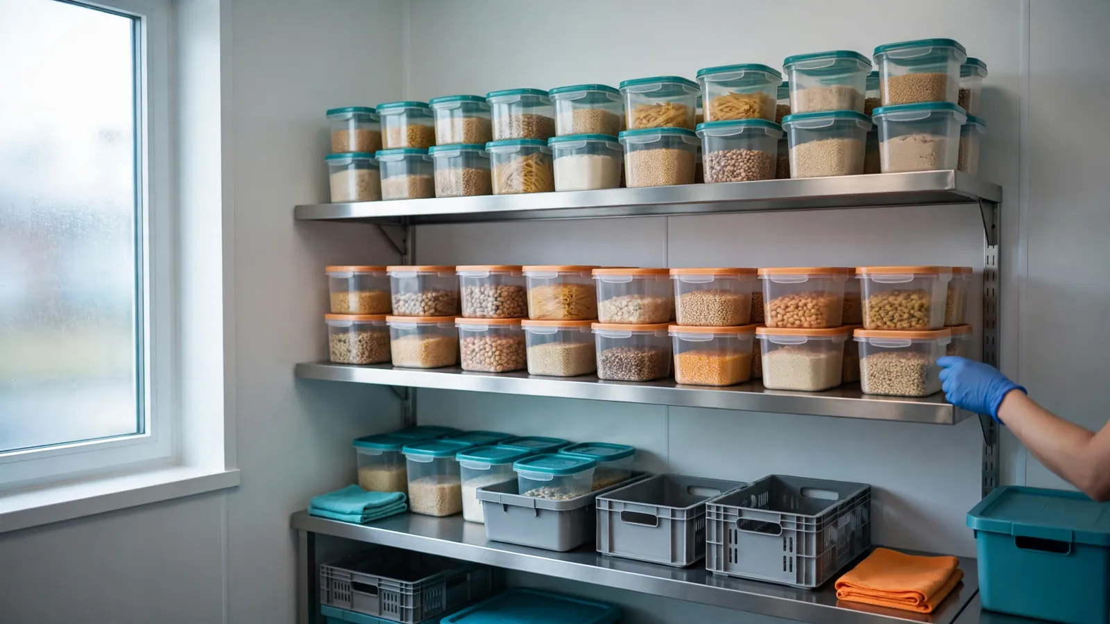 Sealed food storage in a restaurant